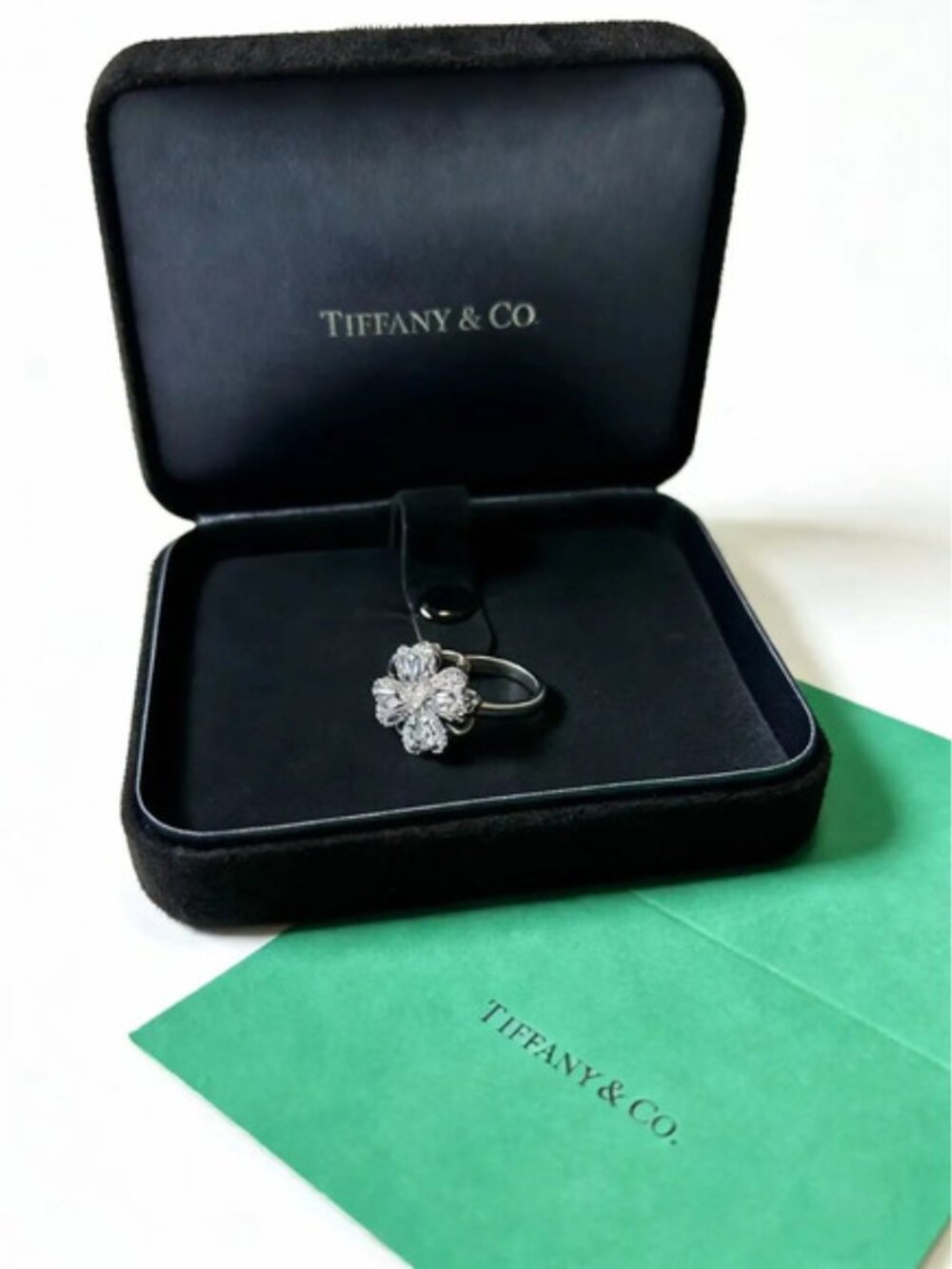 Tiffany & Co. Marquise-Cut Diamond Four-Leaf Clover Ring